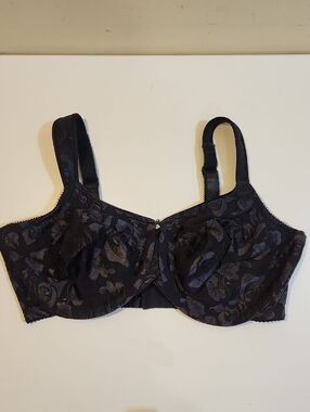Wacoal Black Floral Jacquard Underwire Bra 40DD